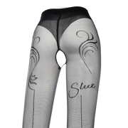 Amorable - Slut - Panty met open kruis – 20 Denier – Zwart-Erotiekvoordeel.nl