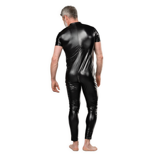 Amorable - Wetlook Heren Overall - Zwart-Erotiekvoordeel.nl
