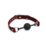 Liebe Seele - Metallic Shade Red - Vegan PU Lederen Gag - Rood/Rosé Goud-Erotiekvoordeel.nl