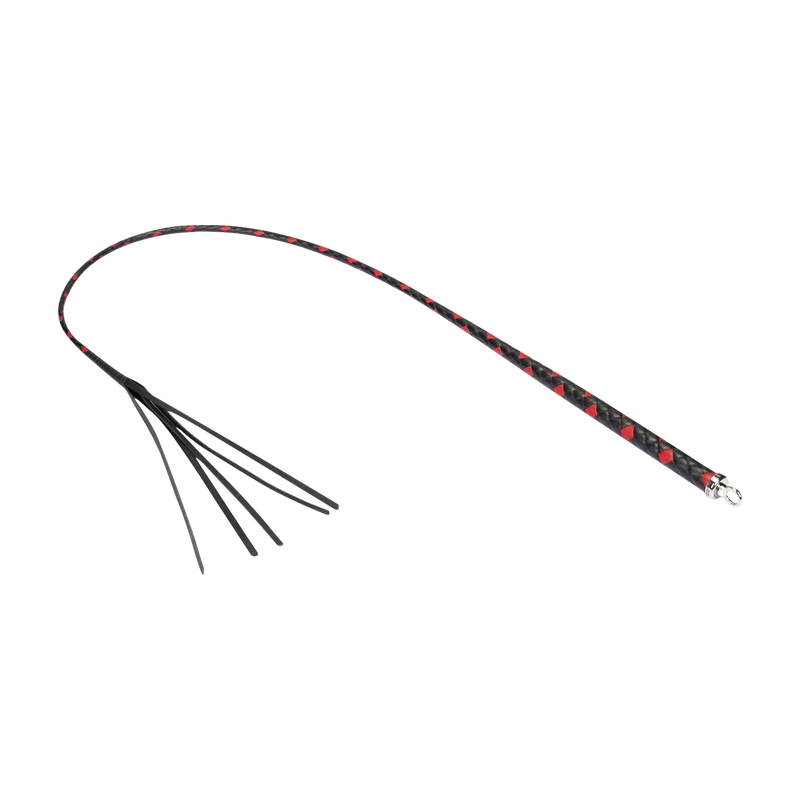 RISE - BDSM Zweep - Feather Single Tail - Zwart/Rood-laced-up.nl
