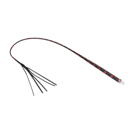 RISE - BDSM Zweep - Feather Single Tail - Zwart/Rood-Erotiekvoordeel.nl
