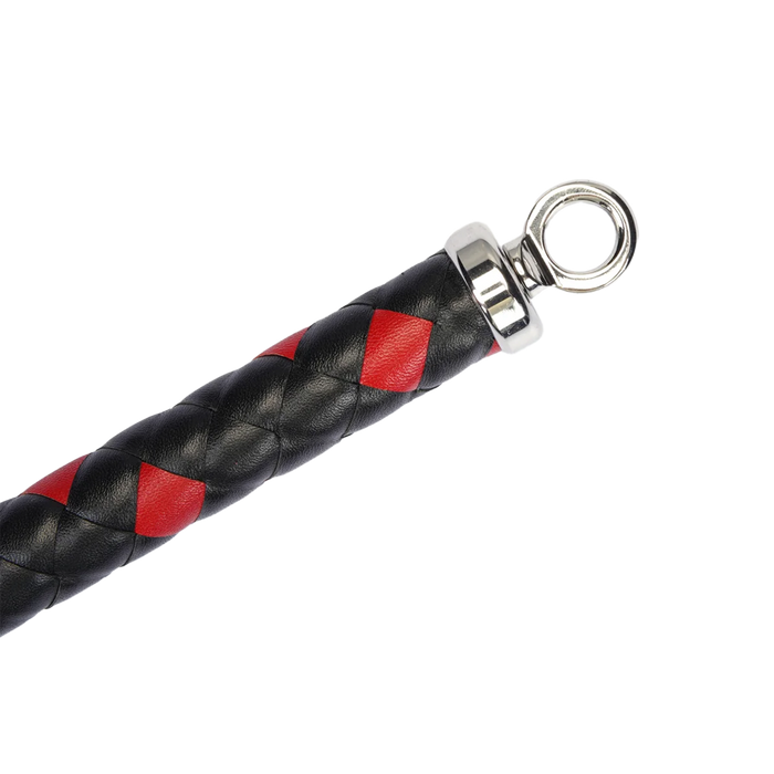 RISE - BDSM Zweep - Feather Single Tail - Zwart/Rood-Erotiekvoordeel.nl