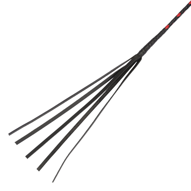 RISE - BDSM Zweep - Feather Single Tail - Zwart/Rood-laced-up.nl