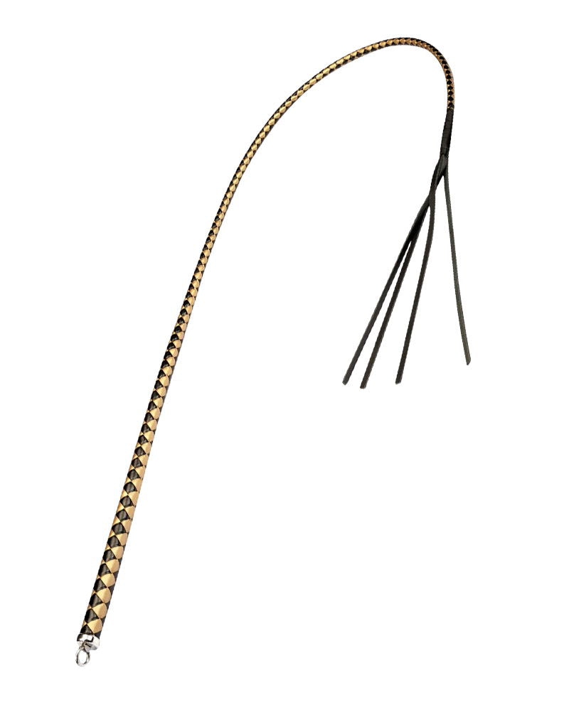 RISE - BDSM Zweep - Feather Hard Single Tail - Zwart/Geel-laced-up.nl