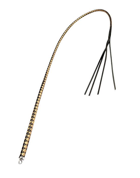 RISE - BDSM Zweep - Feather Hard Single Tail - Zwart/Geel-Erotiekvoordeel.nl