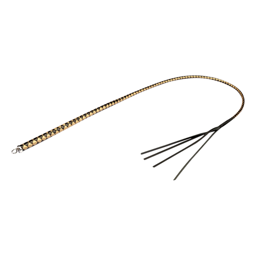 RISE - BDSM Zweep - Feather Hard Single Tail - Zwart/Geel-Erotiekvoordeel.nl