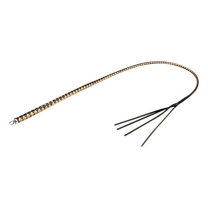 RISE - BDSM Zweep - Feather Hard Single Tail - Zwart/Geel-Erotiekvoordeel.nl