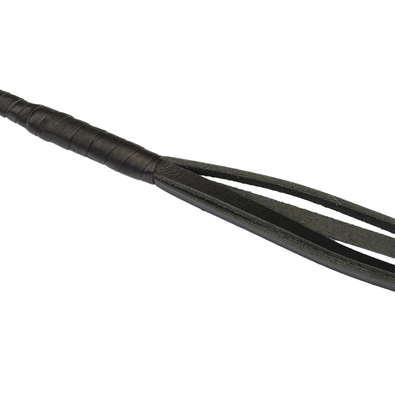 RISE - BDSM Zweep - Feather Hard Single Tail - Zwart/Geel-laced-up.nl