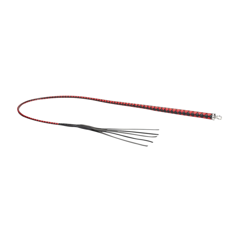 RISE - BDSM Zweep - Feather Soft Single Tail - Rood/Zwart-laced-up.nl