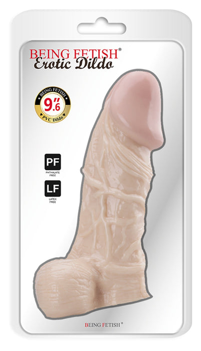 Being Fetish - PVC Dildo 24,5 cm – Lichte huidskleur-Erotiekvoordeel.nl