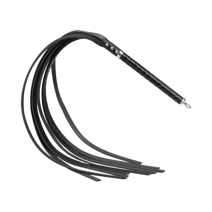 RISE - Lange Flogger met Harde Strengen – Zwart-Erotiekvoordeel.nl