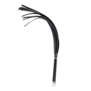 RISE - Lange Flogger met Harde Strengen – Zwart-laced-up.nl