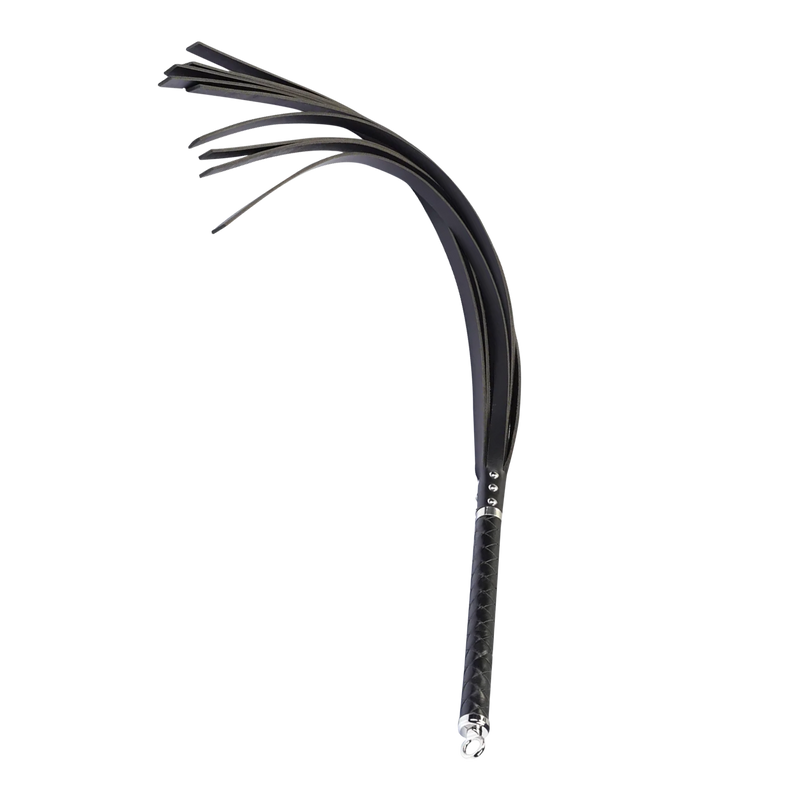 RISE - Lange Flogger met Harde Strengen – Zwart-laced-up.nl