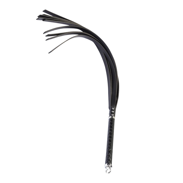 RISE - Lange Flogger met Harde Strengen – Zwart-Erotiekvoordeel.nl