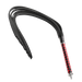 RISE - Lange Flogger met Harde Lederen Strengen - Zwart/Rood-Erotiekvoordeel.nl