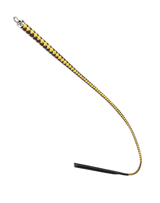 RISE - BDSM Zweep - Feather Wide Single Tail - Zwart/Goud-Erotiekvoordeel.nl