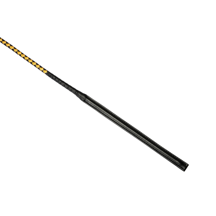 RISE - BDSM Zweep - Feather Wide Single Tail - Zwart/Goud-Erotiekvoordeel.nl