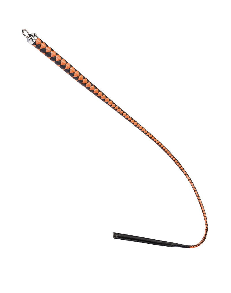 RISE - BDSM Zweep - Feather Slim Single Tail - Oranje/Zwart-laced-up.nl