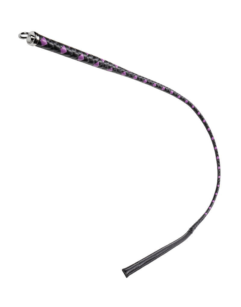 RISE - BDSM Zweep - Feather Slim Single Tail - Zwart/Paars-laced-up.nl