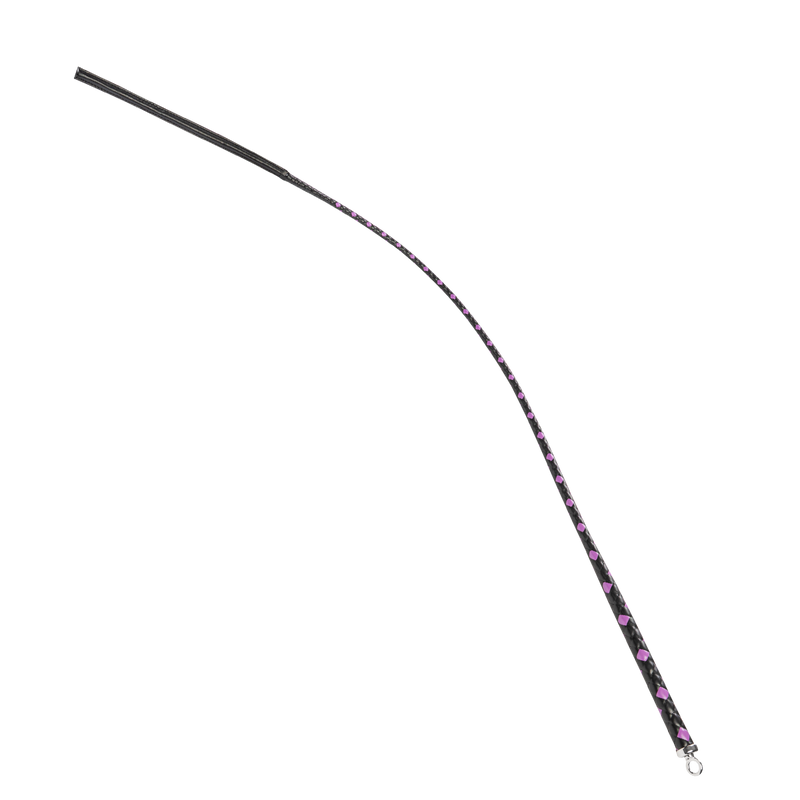 RISE - BDSM Zweep - Feather Slim Single Tail - Zwart/Paars-laced-up.nl