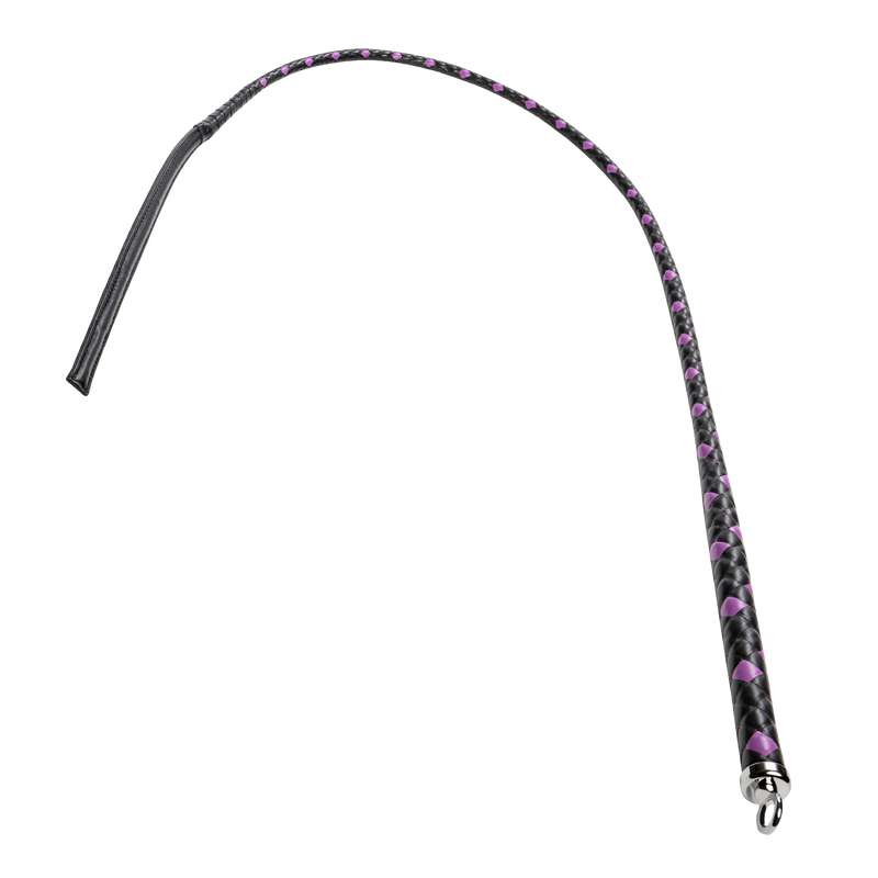 RISE - BDSM Zweep - Feather Slim Single Tail - Zwart/Paars-laced-up.nl