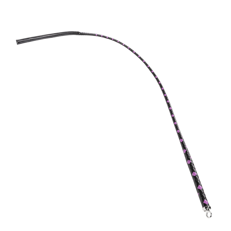 RISE - BDSM Zweep - Feather Slim Single Tail - Zwart/Paars-laced-up.nl