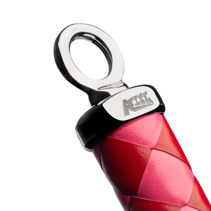 RISE - BDSM Zweep - Feather Slim Single Tail - Rood/Roze-Erotiekvoordeel.nl