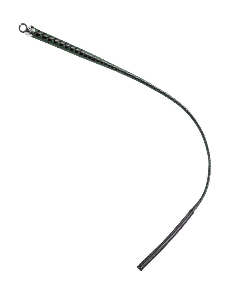 RISE - BDSM Zweep - Feather Slim Single Tail - Zwart/Groen-laced-up.nl