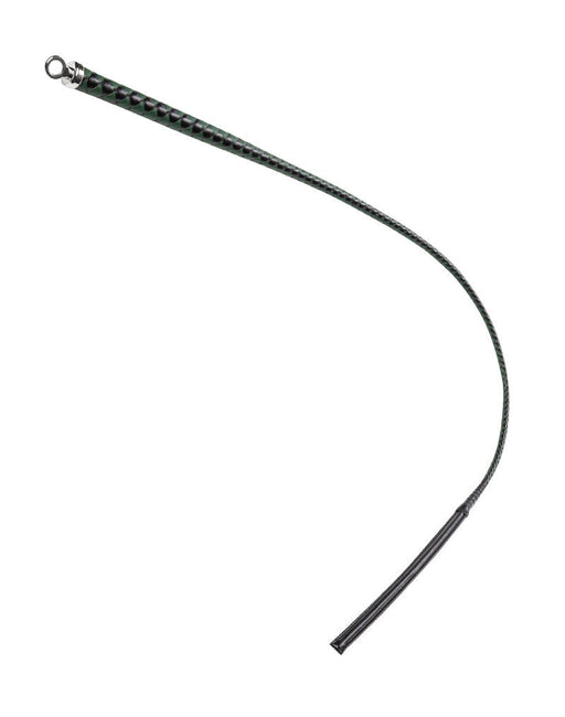 RISE - BDSM Zweep - Feather Slim Single Tail - Zwart/Groen-Erotiekvoordeel.nl