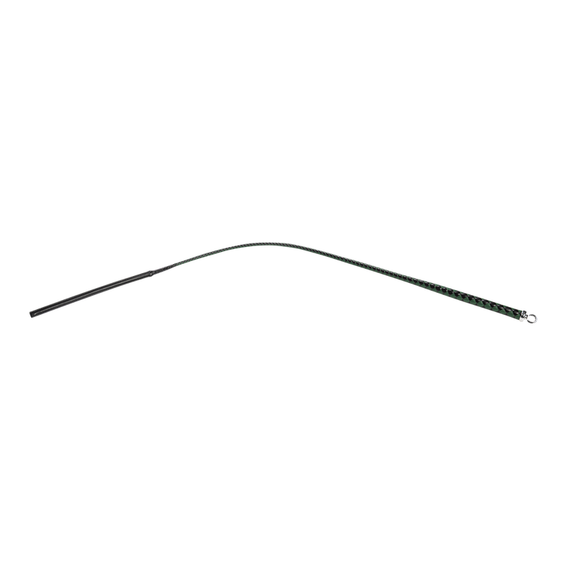 RISE - BDSM Zweep - Feather Slim Single Tail - Zwart/Groen-laced-up.nl