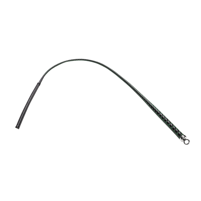 RISE - BDSM Zweep - Feather Slim Single Tail - Zwart/Groen-laced-up.nl