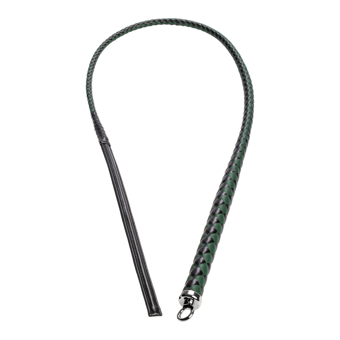 RISE - BDSM Zweep - Feather Slim Single Tail - Zwart/Groen-Erotiekvoordeel.nl