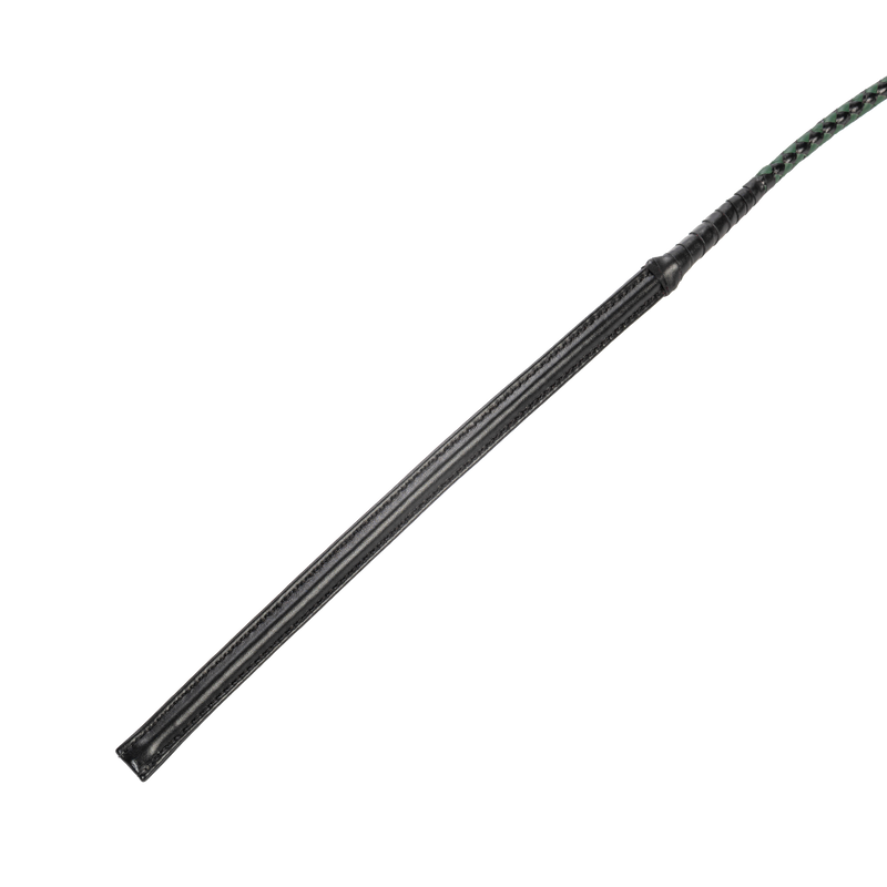RISE - BDSM Zweep - Feather Slim Single Tail - Zwart/Groen-laced-up.nl