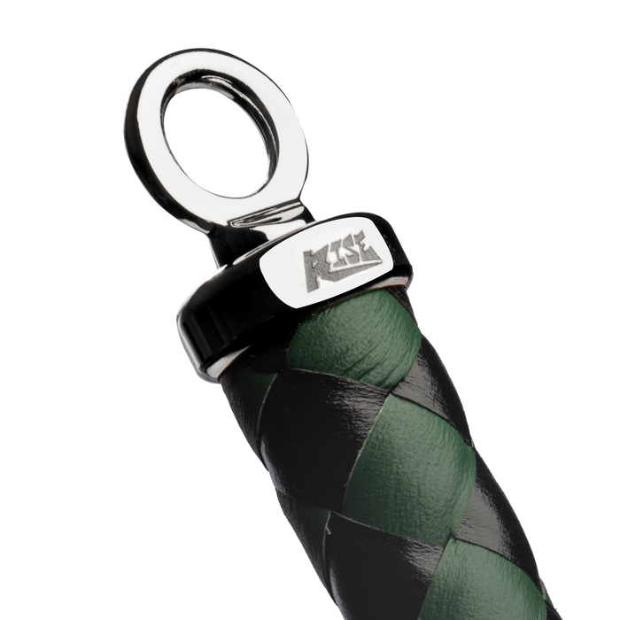 RISE - BDSM Zweep - Feather Slim Single Tail - Zwart/Groen-Erotiekvoordeel.nl