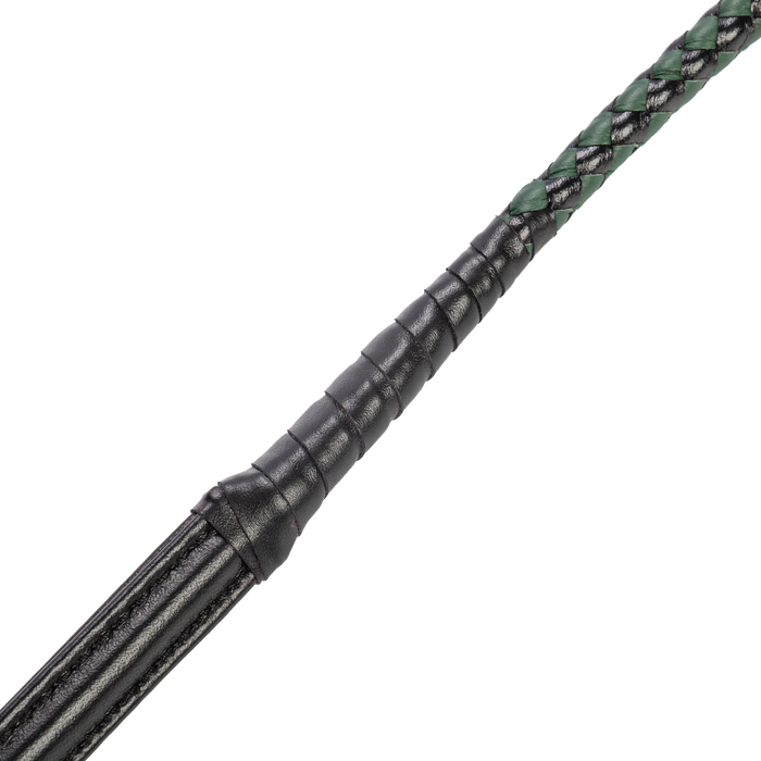 RISE - BDSM Zweep - Feather Slim Single Tail - Zwart/Groen-Erotiekvoordeel.nl