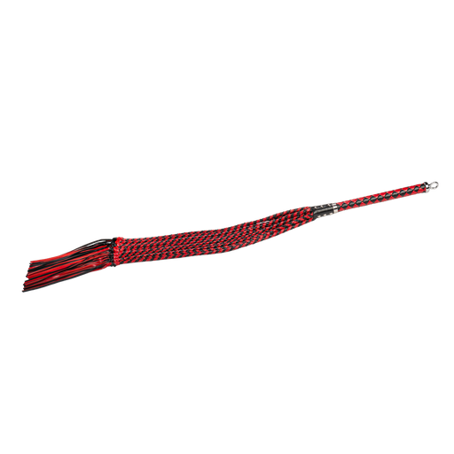 RISE - Cat O' Nine BDSM Zweep - Heavy - Zwart/Rood-Erotiekvoordeel.nl