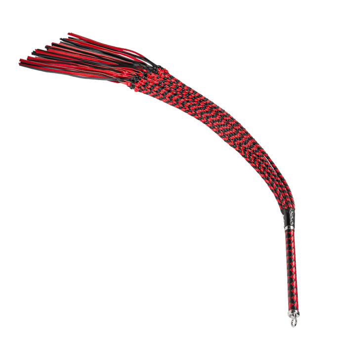 RISE - Cat O' Nine BDSM Zweep - Heavy - Zwart/Rood-Erotiekvoordeel.nl