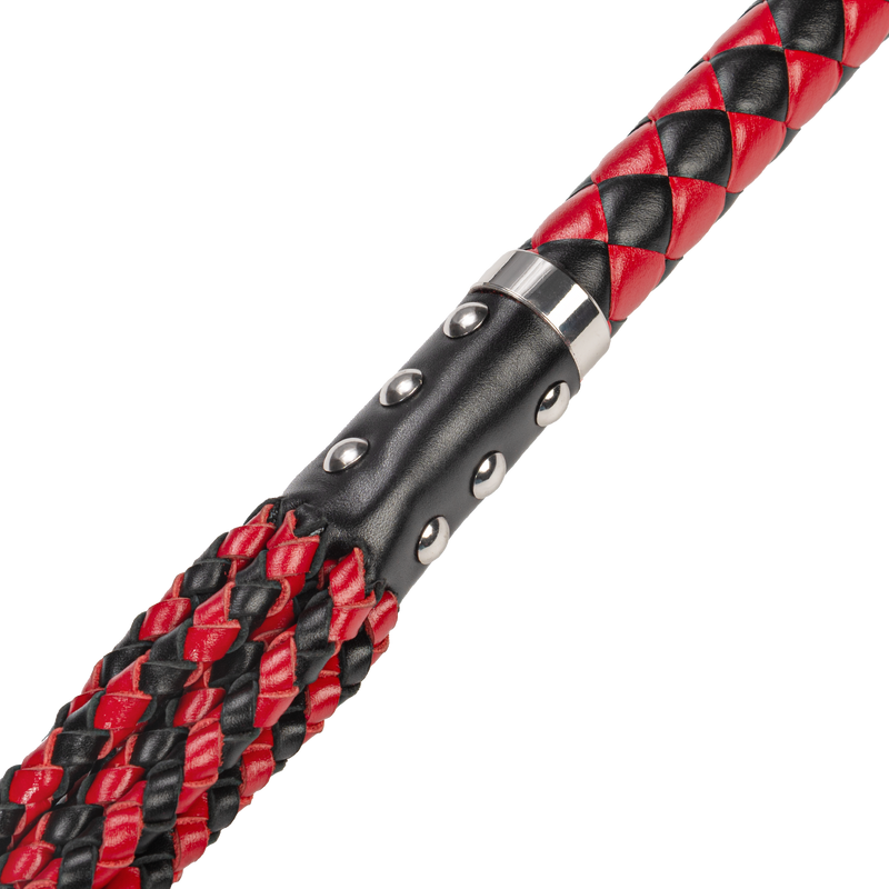 RISE - Cat O' Nine BDSM Zweep - Heavy - Zwart/Rood-laced-up.nl