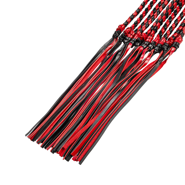 RISE - Cat O' Nine BDSM Zweep - Heavy - Zwart/Rood-Erotiekvoordeel.nl