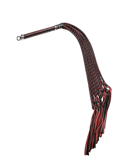 RISE - Cat O' Nine BDSM Zweep - Heavy - Zwart/Wijnrood-Erotiekvoordeel.nl