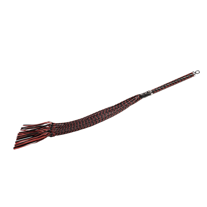 RISE - Cat O' Nine BDSM Zweep - Heavy - Zwart/Wijnrood-Erotiekvoordeel.nl