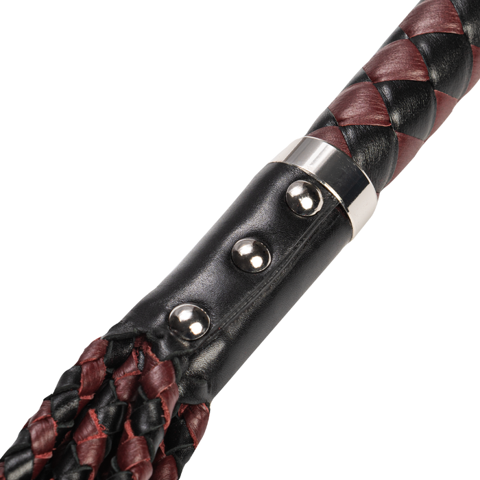RISE - Cat O' Nine BDSM Zweep - Heavy - Zwart/Wijnrood-Erotiekvoordeel.nl