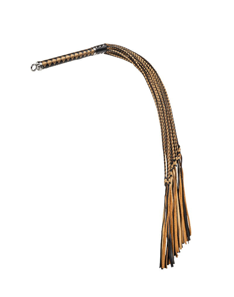 RISE - Cat O' Nine BDSM Zweep - Regular - Zwart/Goud-laced-up.nl