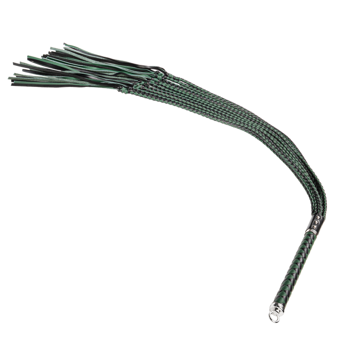 RISE - Cat O' Nine BDSM Zweep - Regular - Zwart/Groen-Erotiekvoordeel.nl