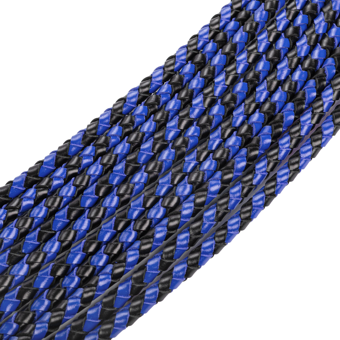 RISE - Cat O' Nine BDSM Zweep - Extra Heavy - Zwart/Blauw-Erotiekvoordeel.nl