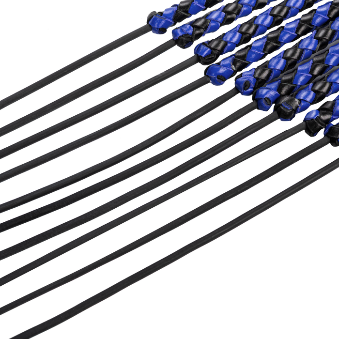 RISE - Cat O' Nine BDSM Zweep - Extra Heavy - Zwart/Blauw-Erotiekvoordeel.nl