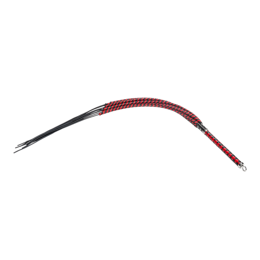 RISE - Cat O' Nine BDSM Zweep - Extra Heavy - Zwart/Rood-Erotiekvoordeel.nl