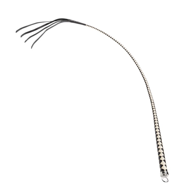 RISE - Japanse Bull Whip - 120 cm - Zwart/Wit-laced-up.nl