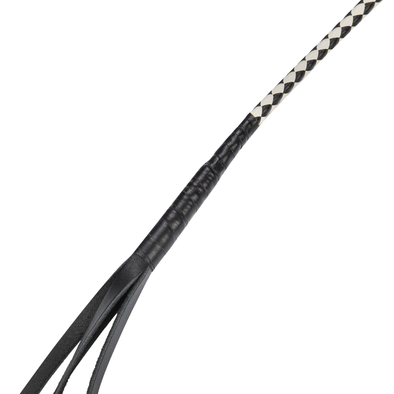 RISE - Japanse Bull Whip - 120 cm - Zwart/Wit-laced-up.nl