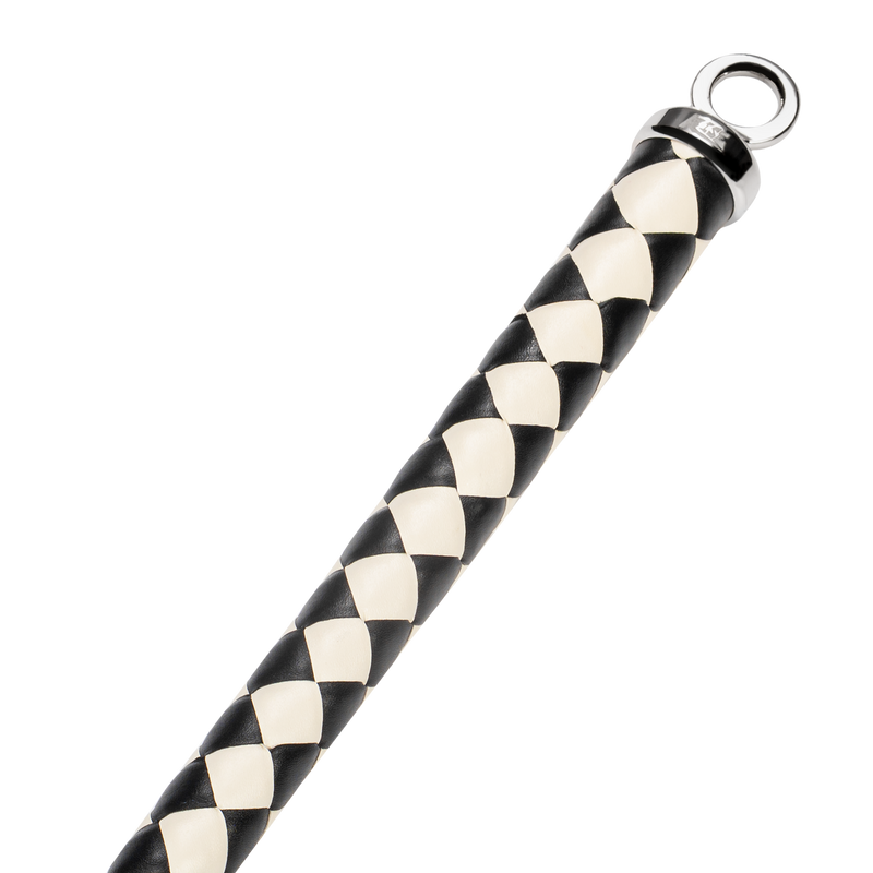 RISE - Japanse Bull Whip - 120 cm - Zwart/Wit-laced-up.nl